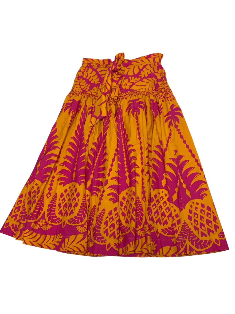 Farm Rio Pineapple Love Cotton Midi Skirt